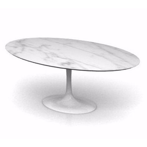 Replica tulip oval dining table by Eero Saarinen